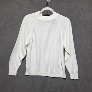 Designers Originals‎ Luxelon Womans Sweater Sz Petite Sm 100% Acrylic White 90s